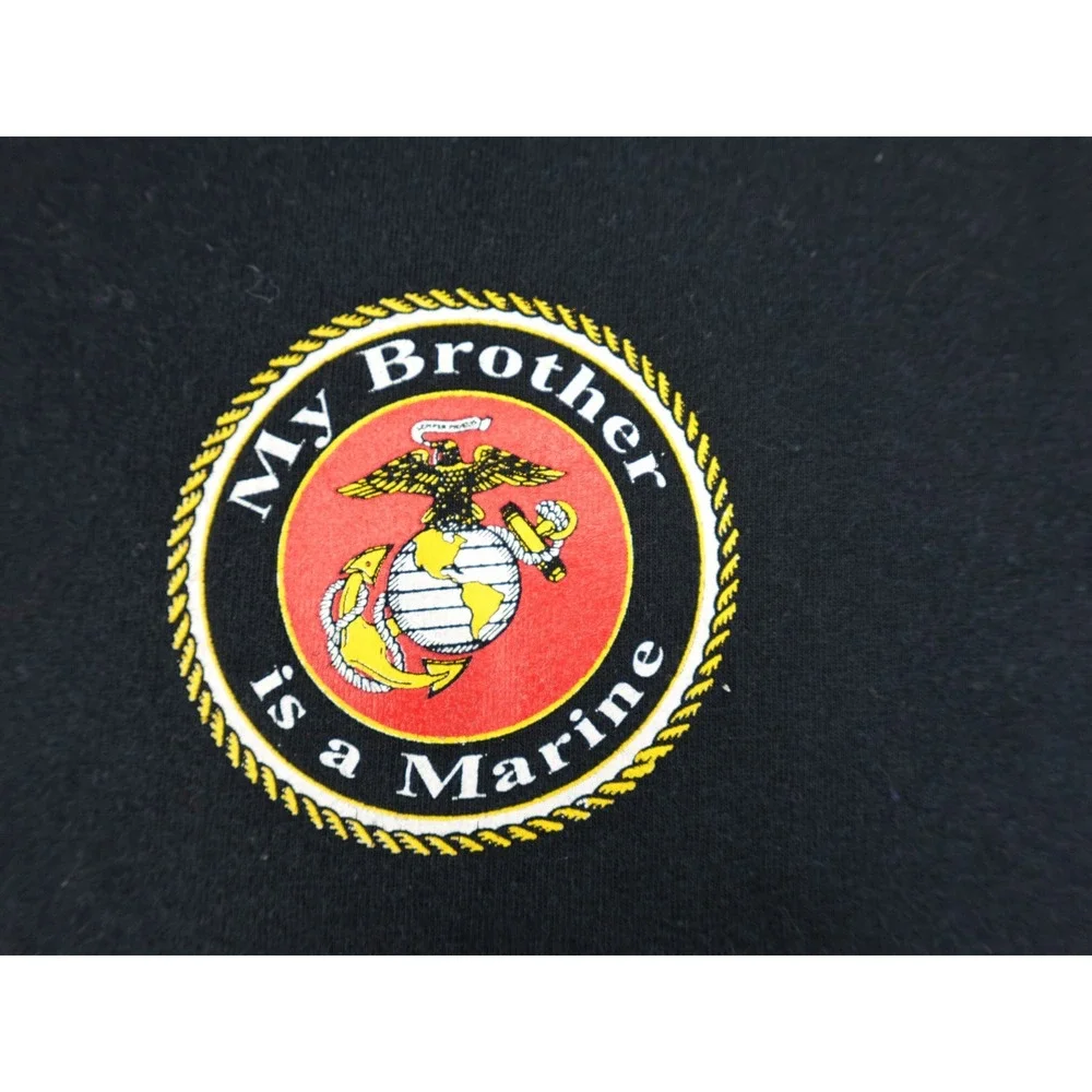 Gildan T-Shirt Mens‎ XL Black My Brother is a Marine USMC Graphic Tee